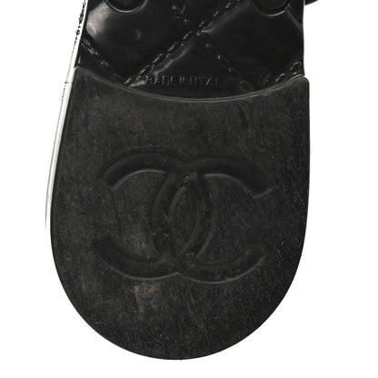 Chanel Jelly Camellia Thong Sandals 41 Black Ivory 7 of 8