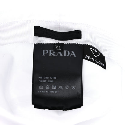 Prada Re-Nylon Metal Triangle Logo Mens Bucket Hat XL White 7 of 8
