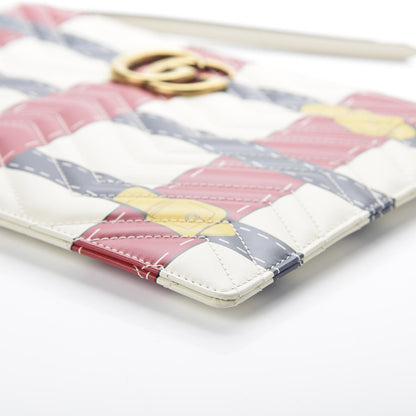 Gucci Calfskin Matelasse Trompe L'Oeil Print GG Marmont Zip Pouch White 7 of 11