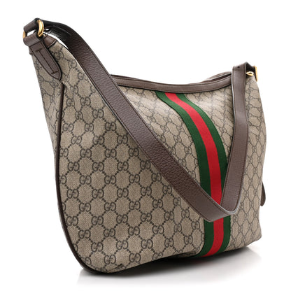 Gucci GG Supreme Monogram Web Ophidia Half Moon Hobo Brown 3 of 13