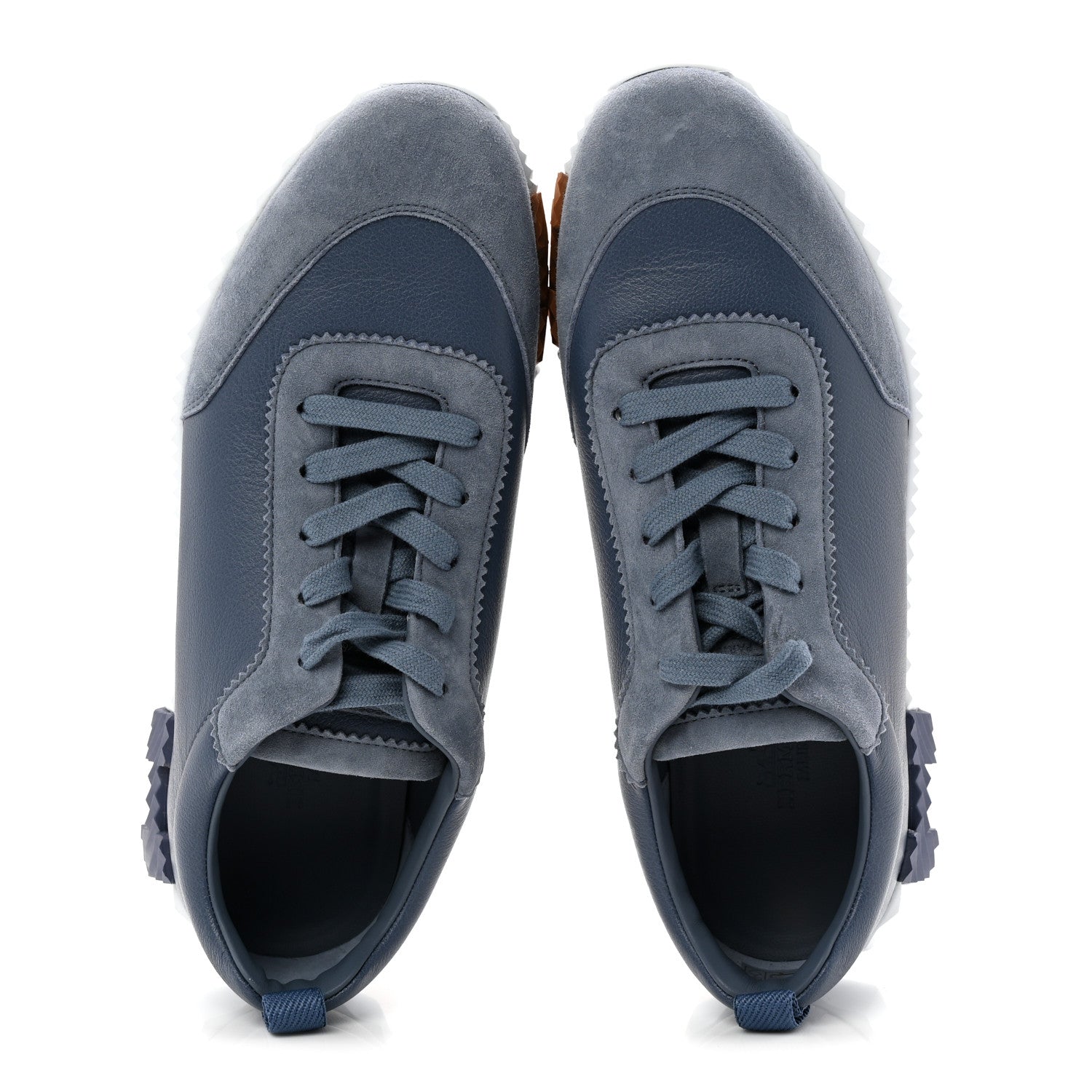 Hermes Sport Goatskin Suede Goatskin Womens Bouncing Sneakers 39 Bleu Mer 2 of 9