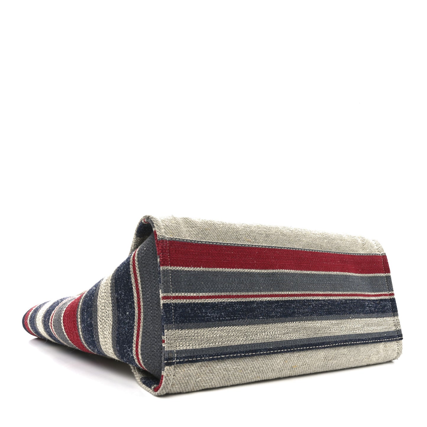 Striped Canvas Medium Deauville Tote Beige