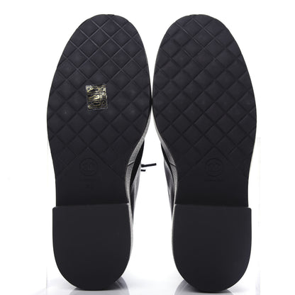 Chanel Goatskin Pearl Lace Up CC Short Boots 40 Brown Black 6 of 11