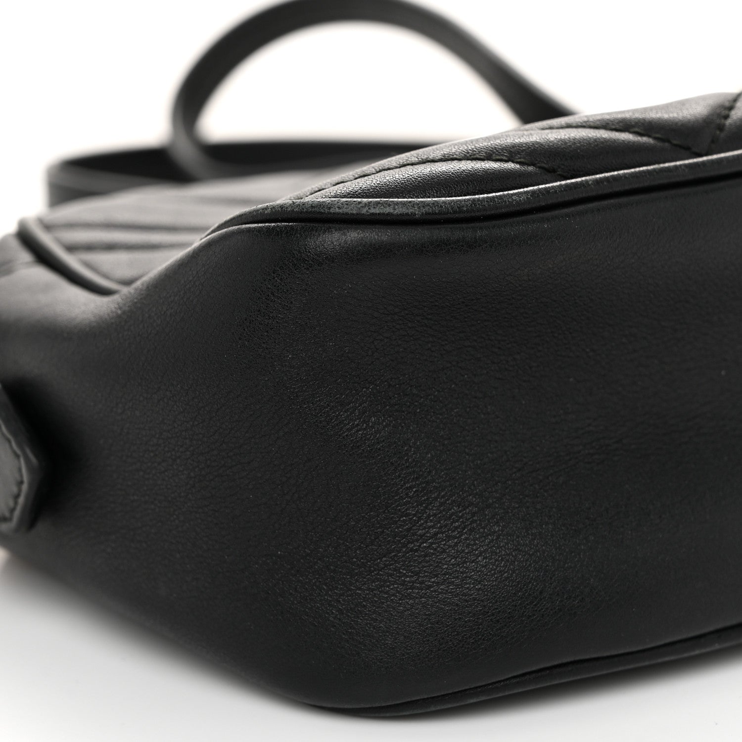 Gucci Calfskin Matelasse Small GG Marmont Chain Shoulder Bag Black 9 of 12