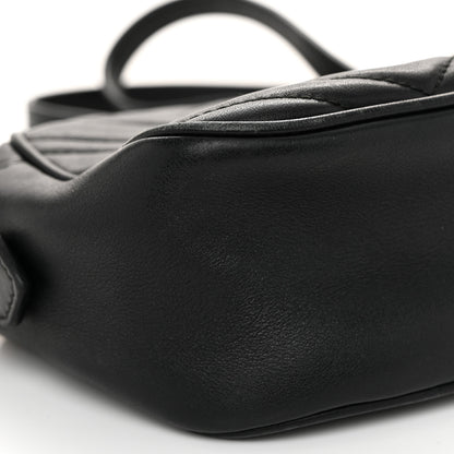 Gucci Calfskin Matelasse Small GG Marmont Chain Shoulder Bag Black 9 of 12