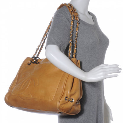 Chanel Leather Diagonal Ligne Large Tote Dark Beige 2 of 7