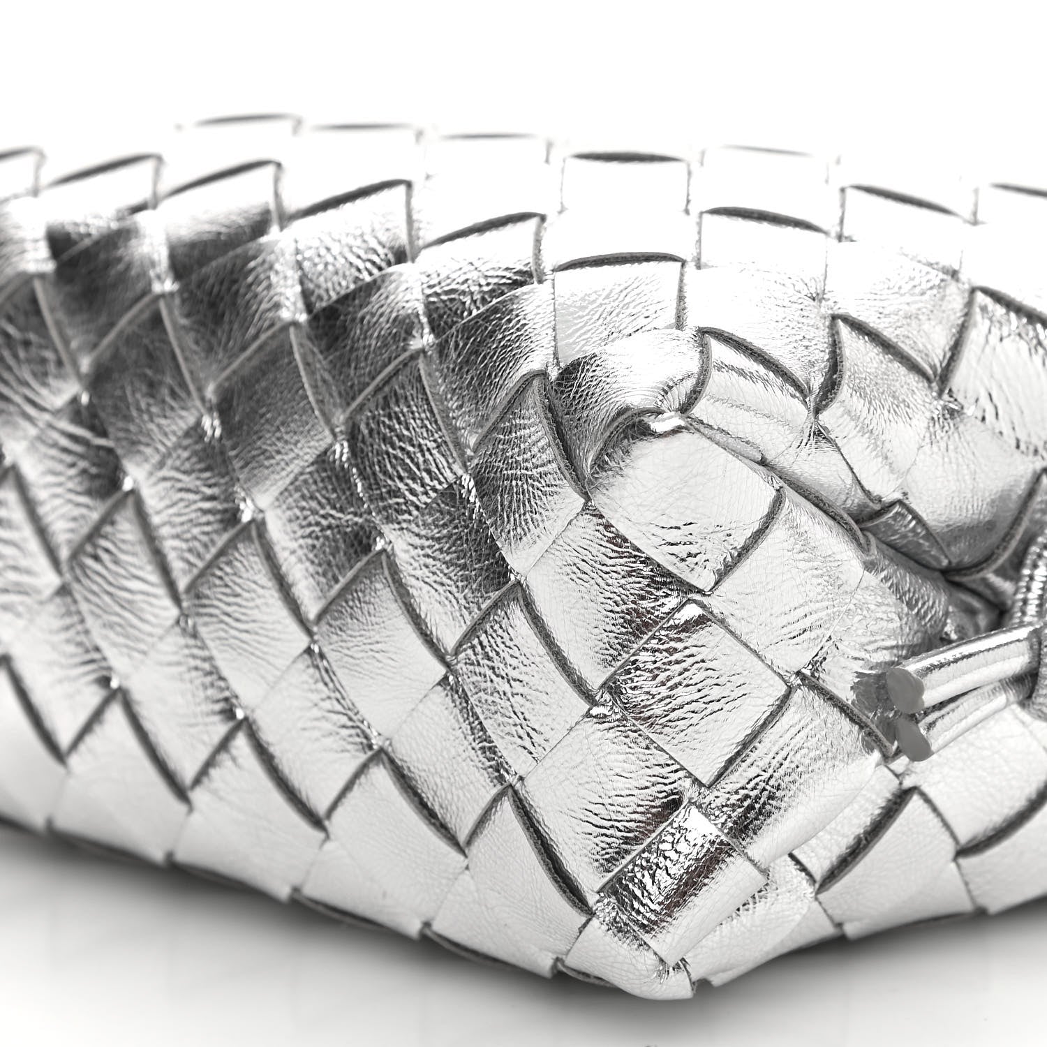 Bottega Veneta Metallic Calfskin Intrecciato Mini Loop Camera Bag Silver 6 of 9