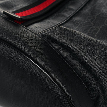 Gucci Soft GG Supreme Monogram Appia Calfskin Web Double Buckle Backpack Black 10 of 14