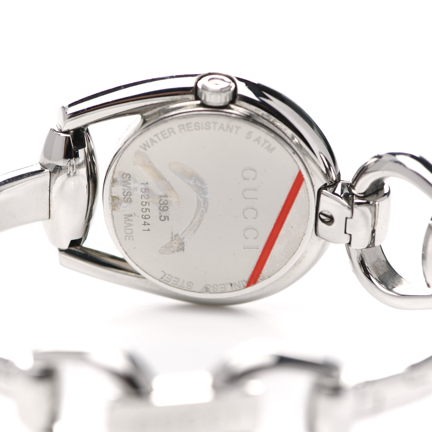 Stainless Steel Diamond Mother of Pearl 28mm Horsebit Quartz Watch