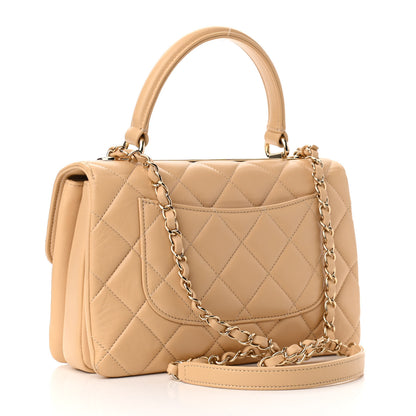 Chanel Lambskin Quilted Small Trendy CC Dual Handle Flap Bag Beige 2 of 9