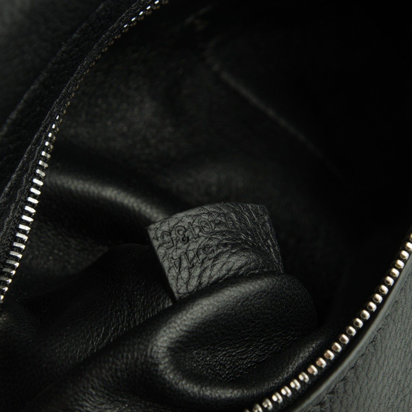 Drummed Calfskin Suede Small Trapeze Black