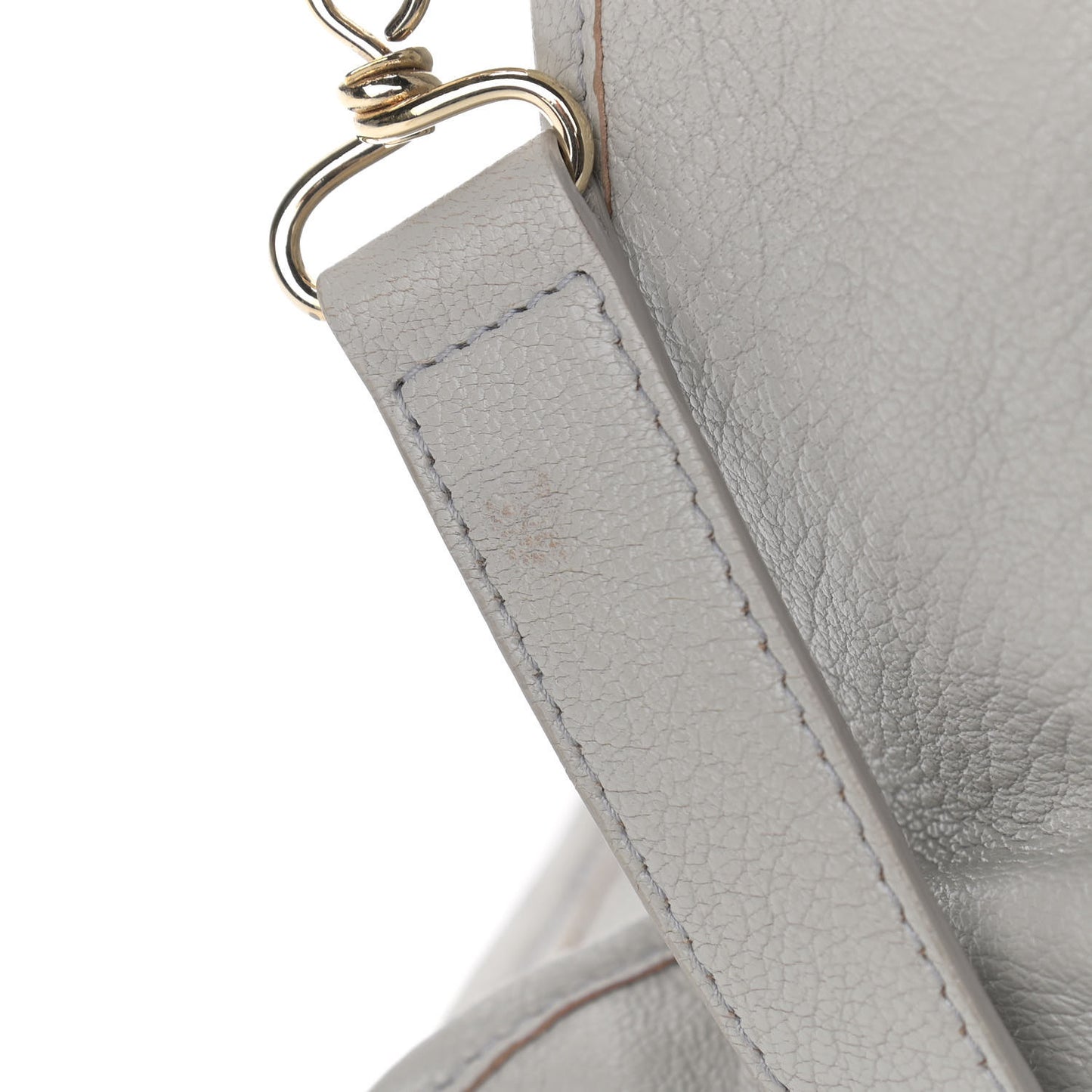 Chevre Gold Metallic Edge Hardware City Gris Perle
