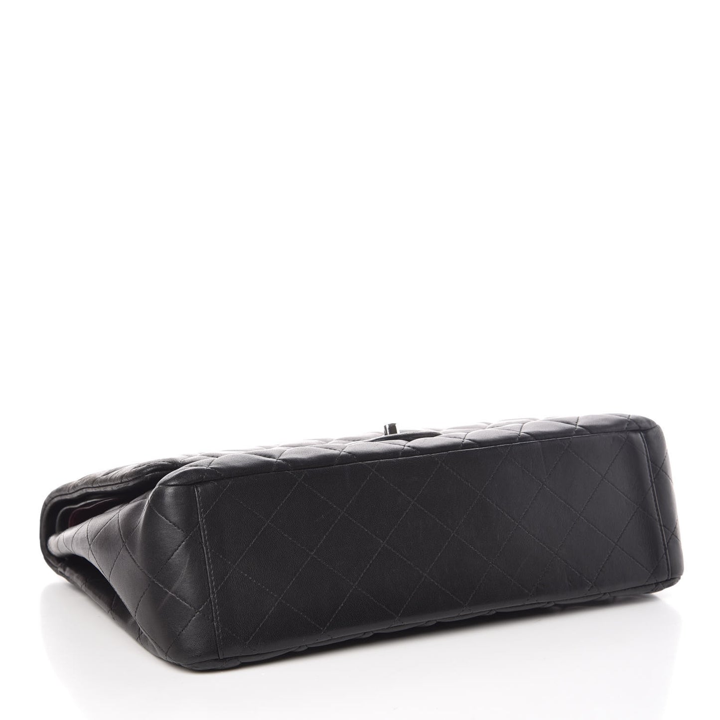 Lambskin Quilted Maxi Double Flap Black