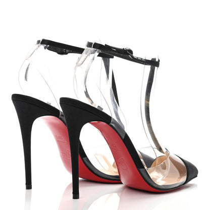 Christian Louboutin Satin PVC Crystal Nosy 100 Pumps 36.5 Black 3 of 5