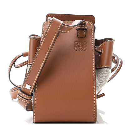 Loewe Calfskin Canvas Mini Hammock Shoulder Bag Natural Tan 1 of 4