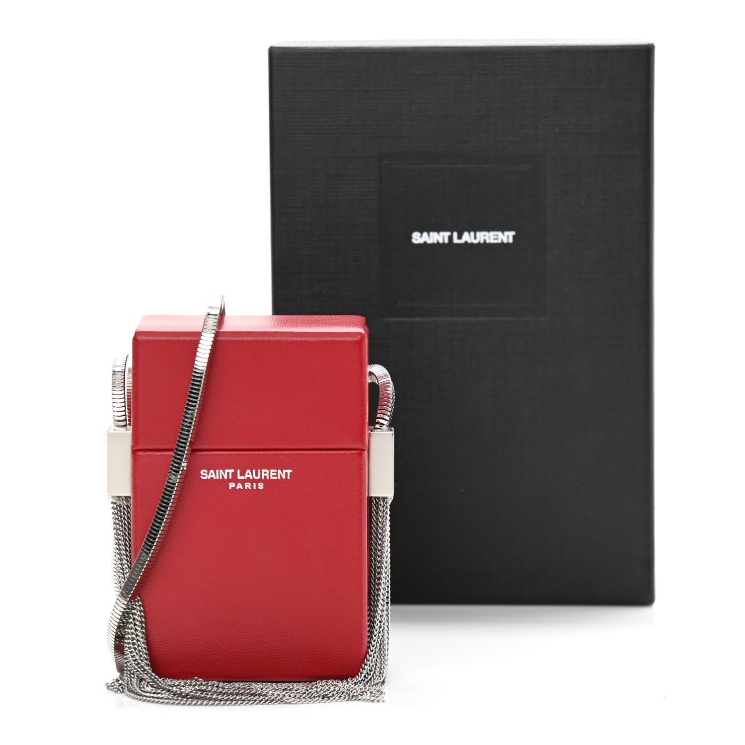Saint Laurent Lambskin Smoking Box Crossbody Rouge Eros 11 of 11