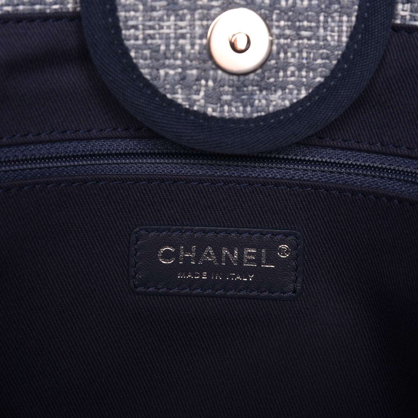 Woven Straw Raffia Large Deauville Tote Blue