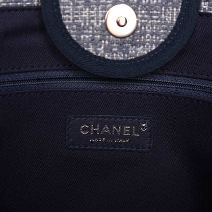 Chanel Woven Straw Raffia Large Deauville Tote Blue 7 of 9