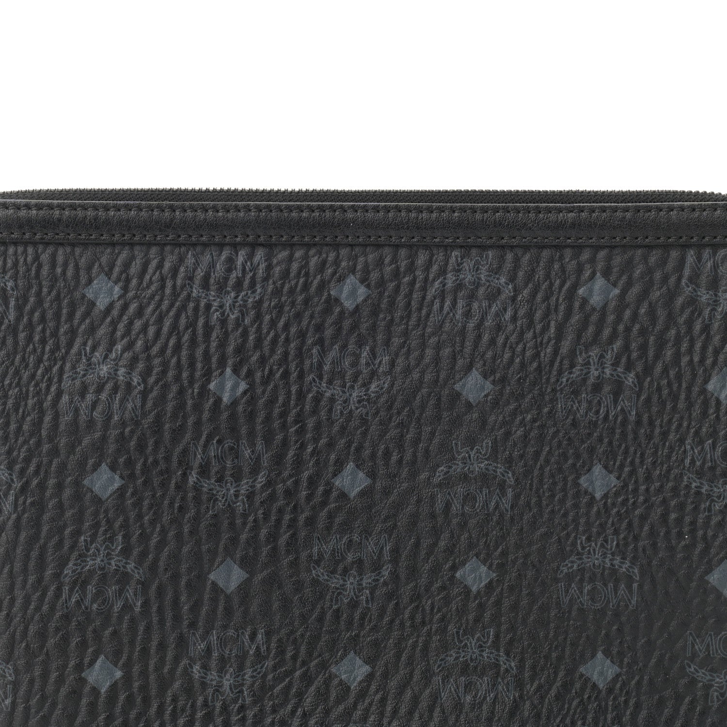 MCM Visetos Liz Shopper Tote Pouch Black 9 of 12