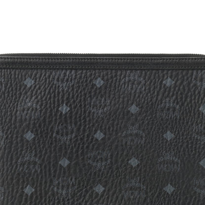 MCM Visetos Liz Shopper Tote Pouch Black 9 of 12