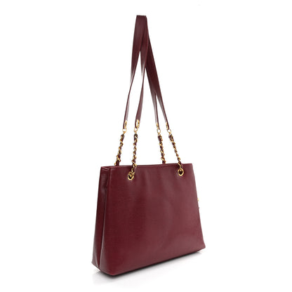 Chanel Caviar CC Shopper Tote Red 3 of 14