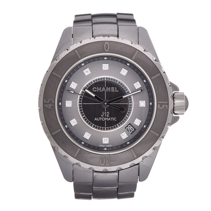 Chanel Titanium Ceramic Diamond 38mm J12 Automatic Watch 1 of 6