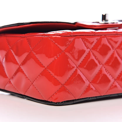Chanel Patent Calfskin Quilted Bi-Color Mini Rectangular Flap Red Black 8 of 11