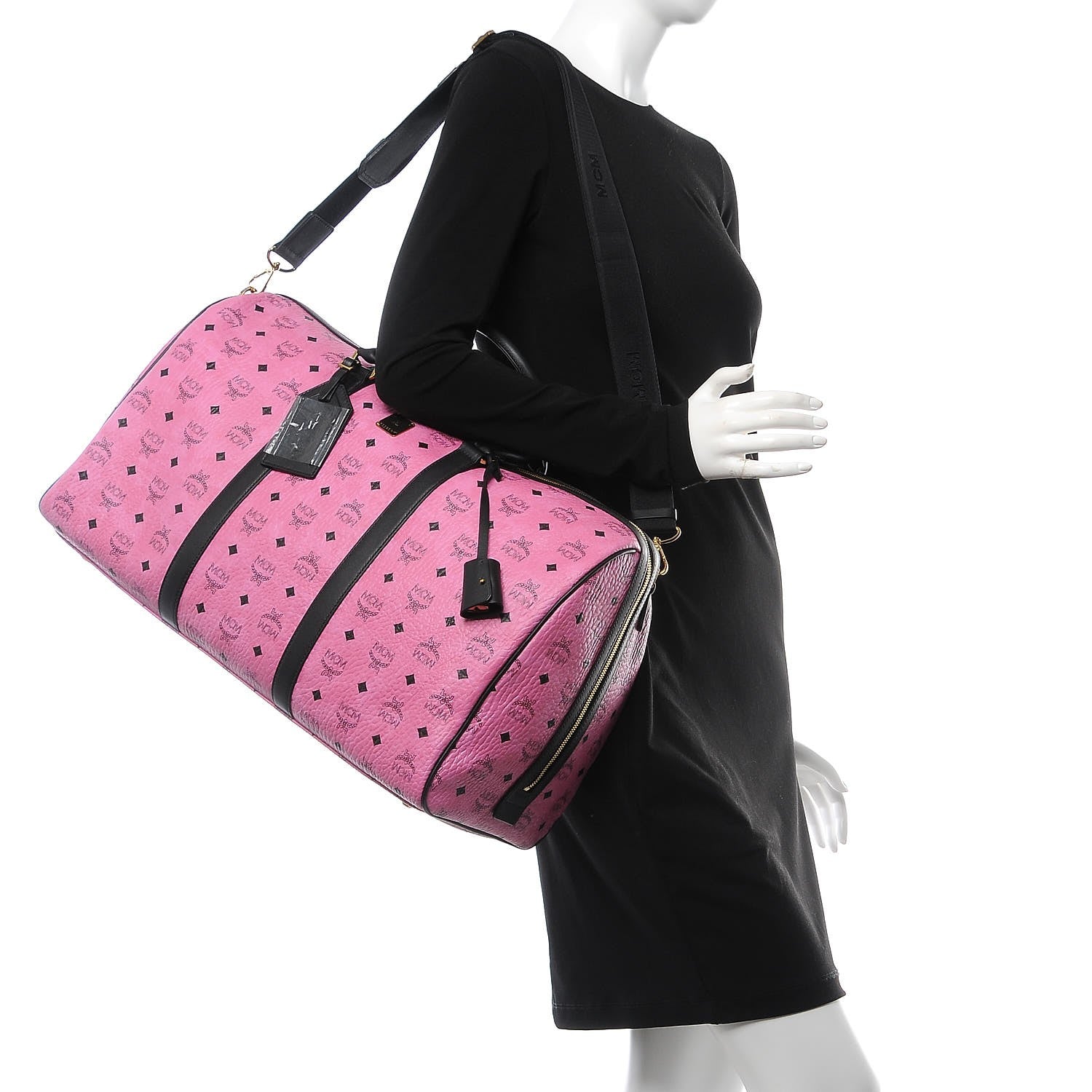 MCM Visetos Large Traveler Weekender Bag Pink 2 of 9