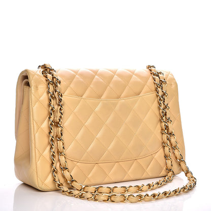 Chanel Lambskin Quilted Jumbo Double Flap Beige Clair 3 of 9