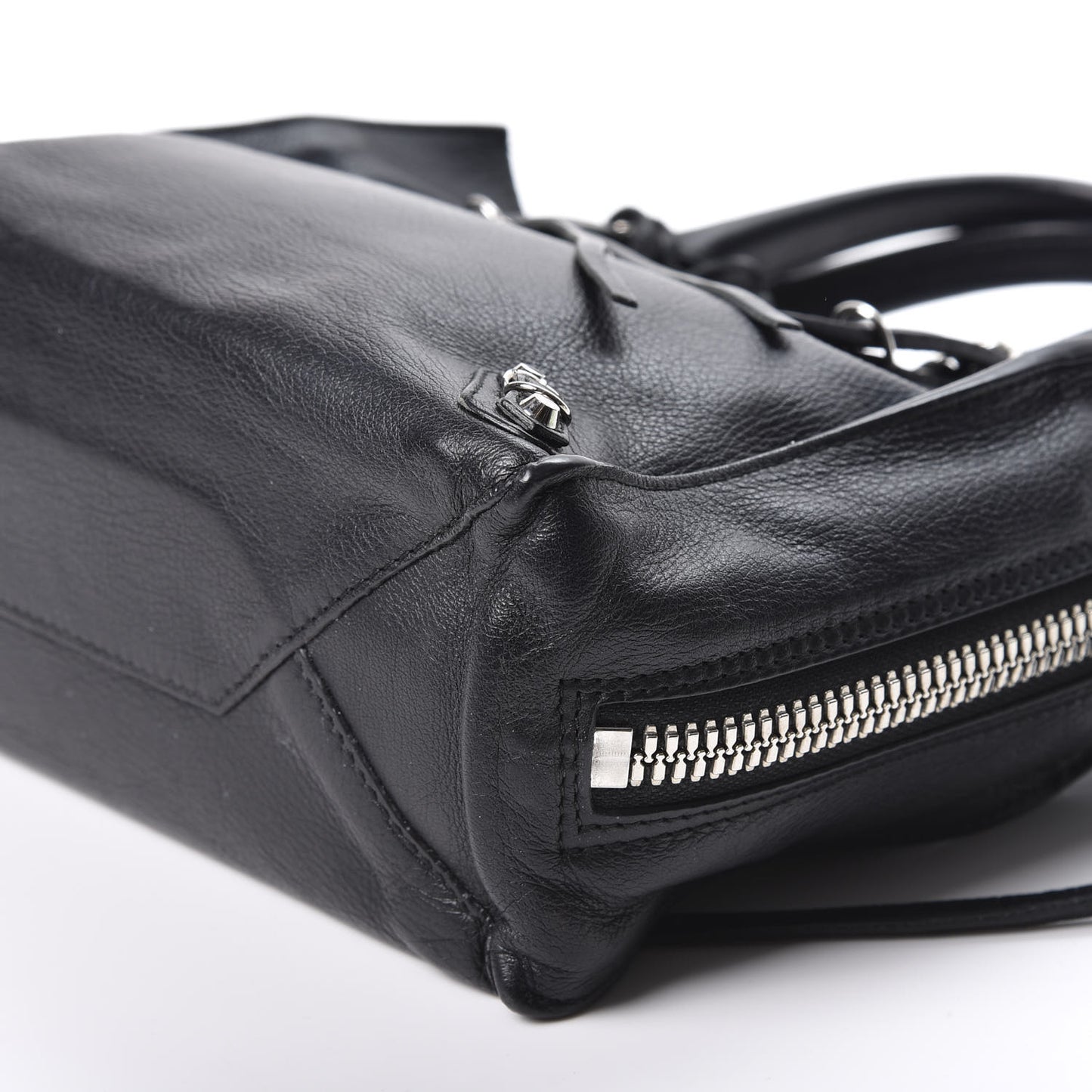 Calfskin Papier Mini A4 Zip Around Tote Black