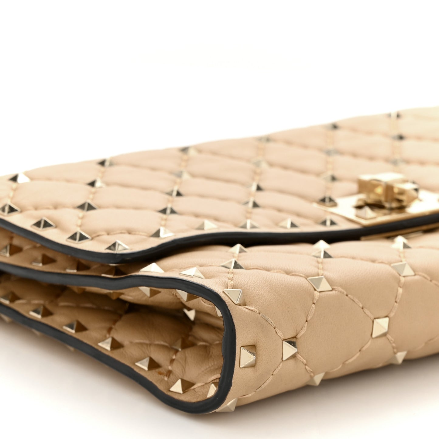 Nappa Rockstud Spike Wallet On Chain Camel Rose