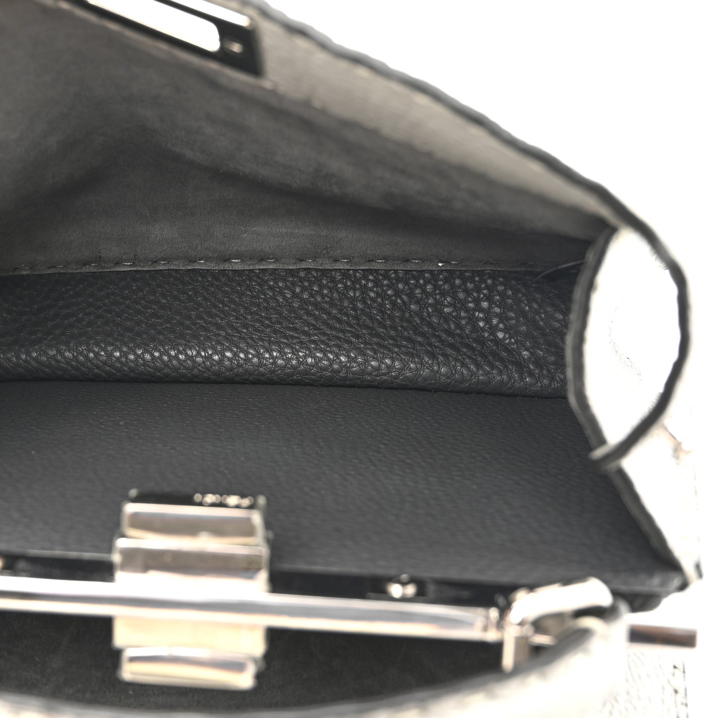 Cuoio Romano Selleria Bi-Color Small Peekaboo I SEE U Satchel Ghiaccio Asfalto