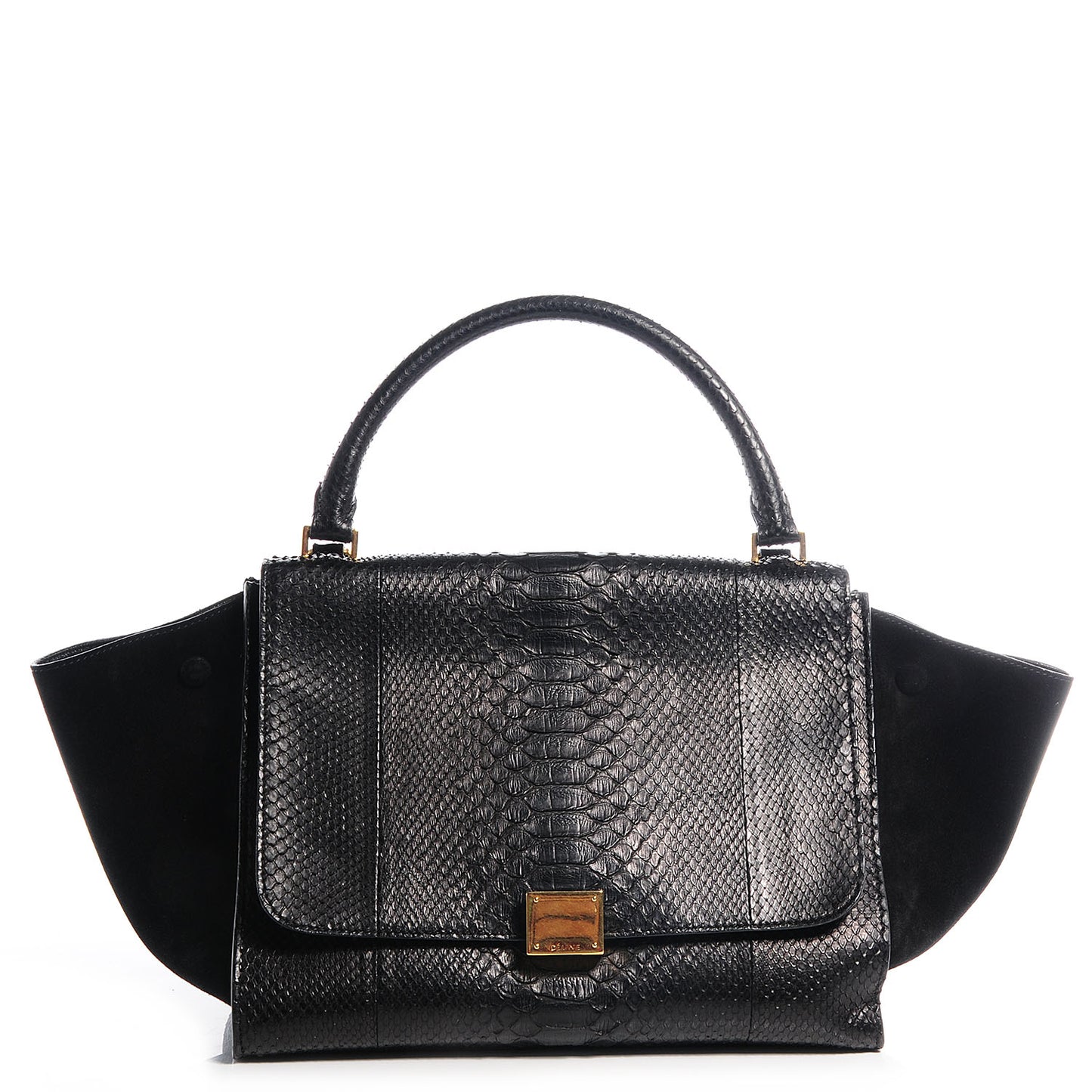 Python and Suede Small Trapeze Black