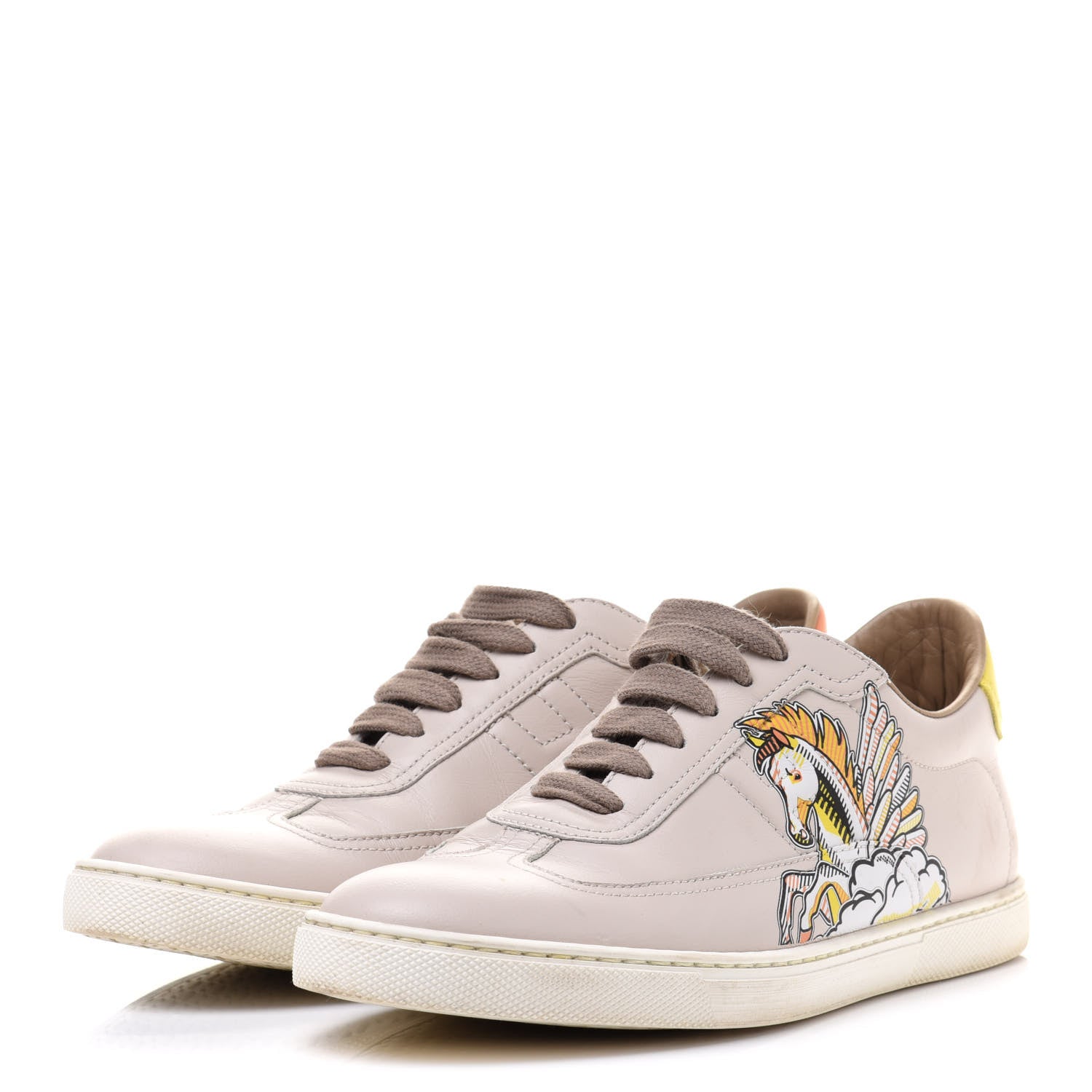 Hermes Calfskin Pegase Pop Quicker Sneakers 37 Beige Multicolor 3 of 12