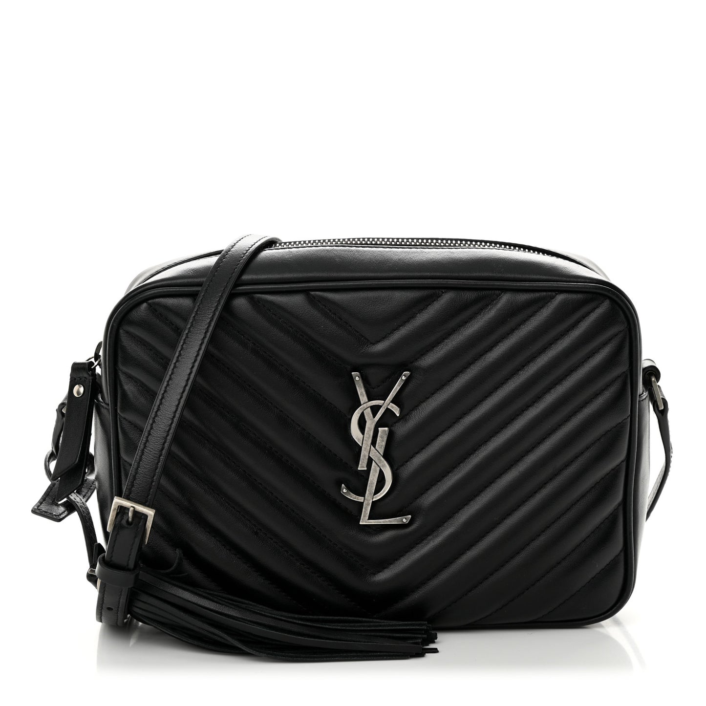 Calfskin Matelasse Monogram Lou Camera Bag Black