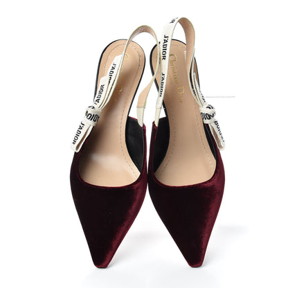 Christian Dior Velvet Ribbon J'Adior Slingback 65mm Pumps 39 Deep Amaranth 5 of 11