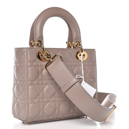 Christian Dior Lambskin Cannage Small Jeweled Swan Lady Dior Taupe 4 of 9