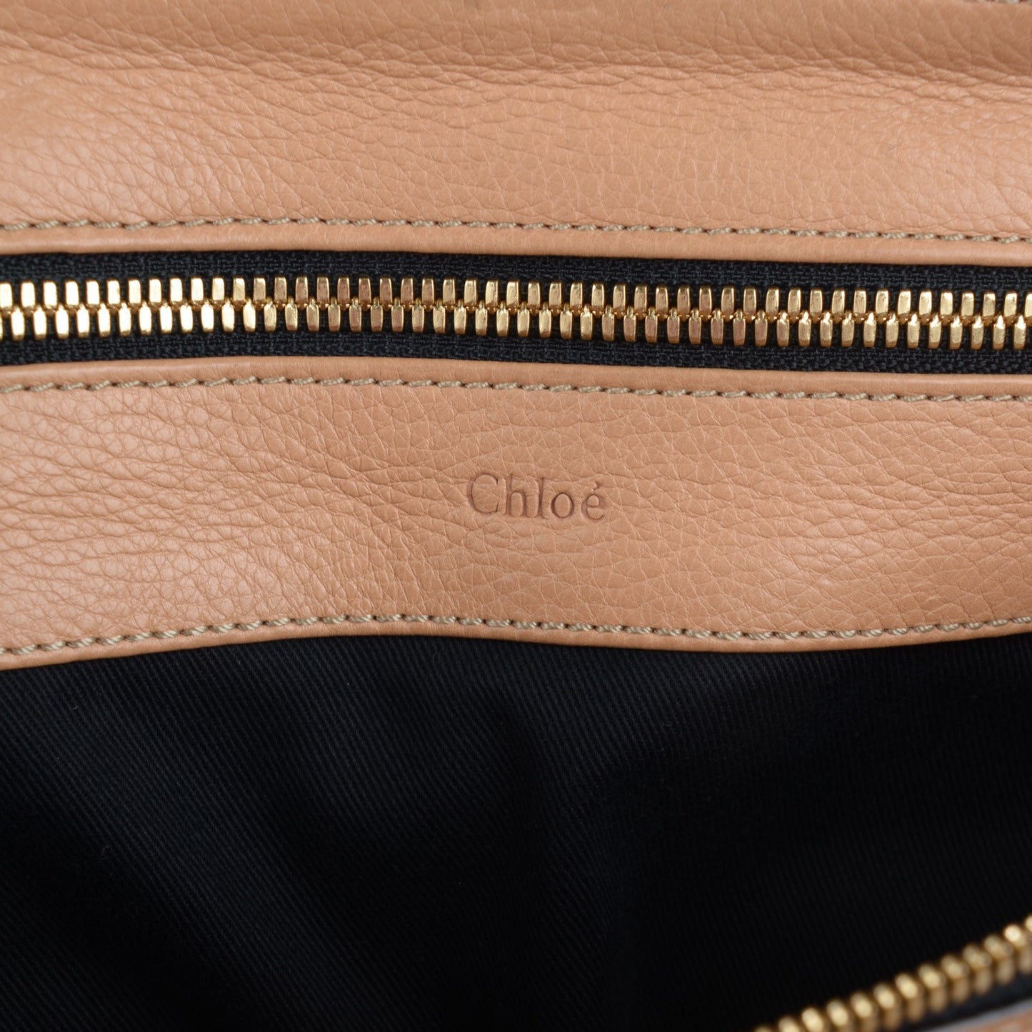 Calfskin Cary Zipped Shoulder Bag Beige