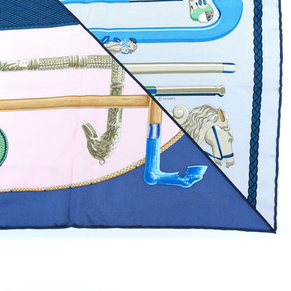 Hermes Silk Cannes Et Cannes Scarf 90 Parme Rose Pale Marine 2 of 4