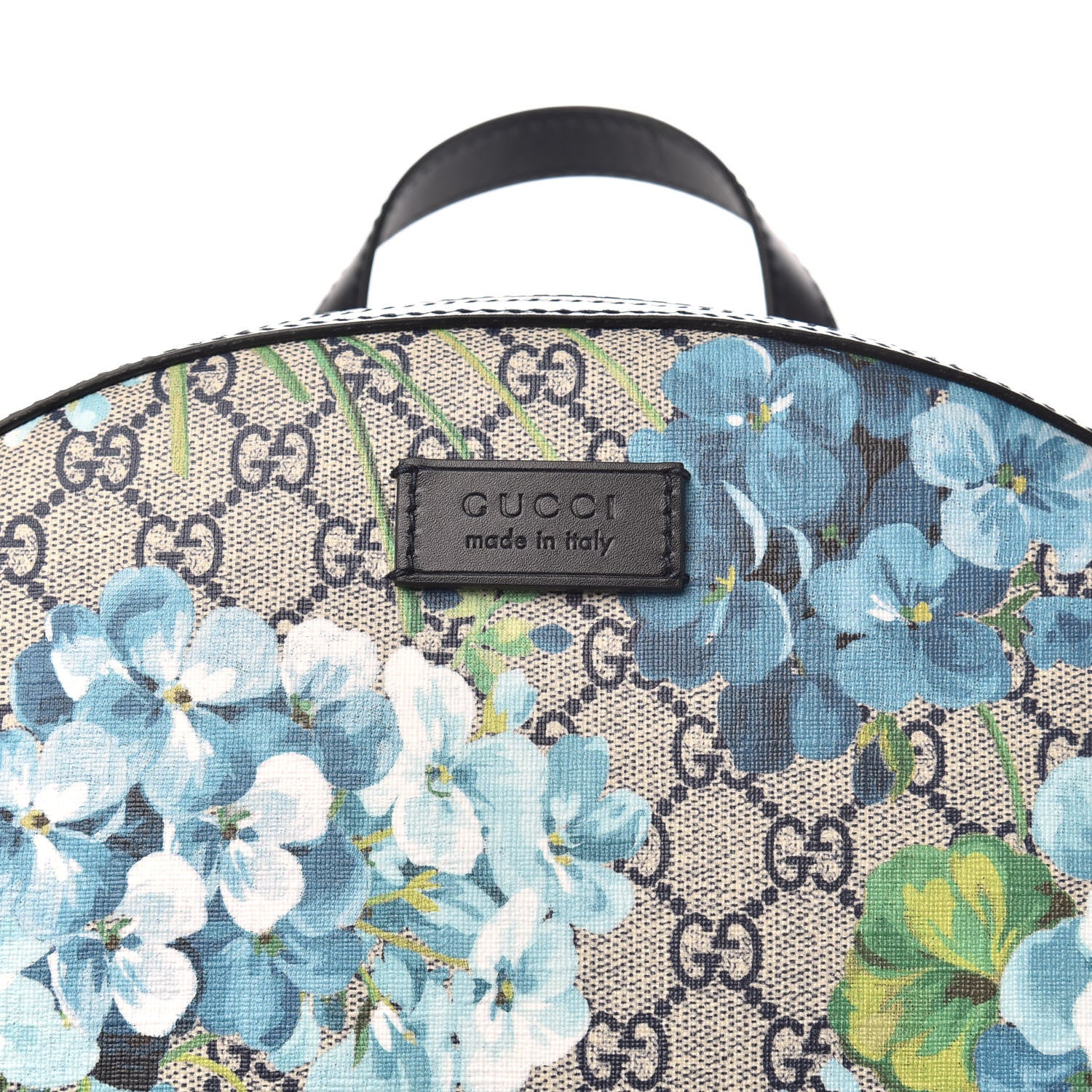 Gucci GG Supreme Monogram Blooms Medium Day Backpack Beige Blue Navy 7 of 9