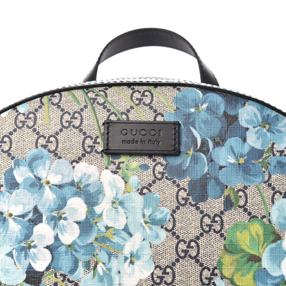 Gucci GG Supreme Monogram Blooms Medium Day Backpack Beige Blue Navy 7 of 9