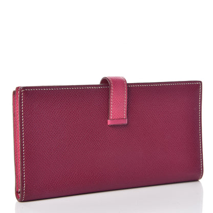 Hermes Epsom Bi-Color Bearn Wallet Tosca Rose Tyrien 3 of 9