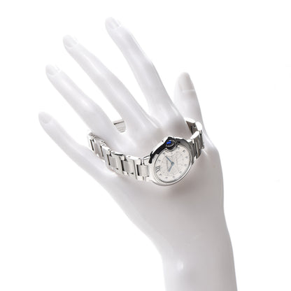 Cartier Stainless Steel Diamond 33mm Ballon Bleu De Automatic Watch 2 of 9