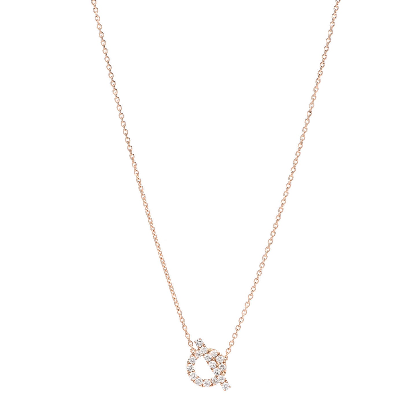 18K Rose Gold Diamond Finesse Pendant Necklace