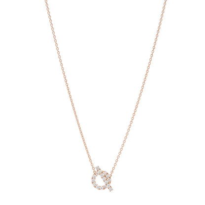 Hermes 18K Rose Gold Diamond Finesse Pendant Necklace 1 of 5