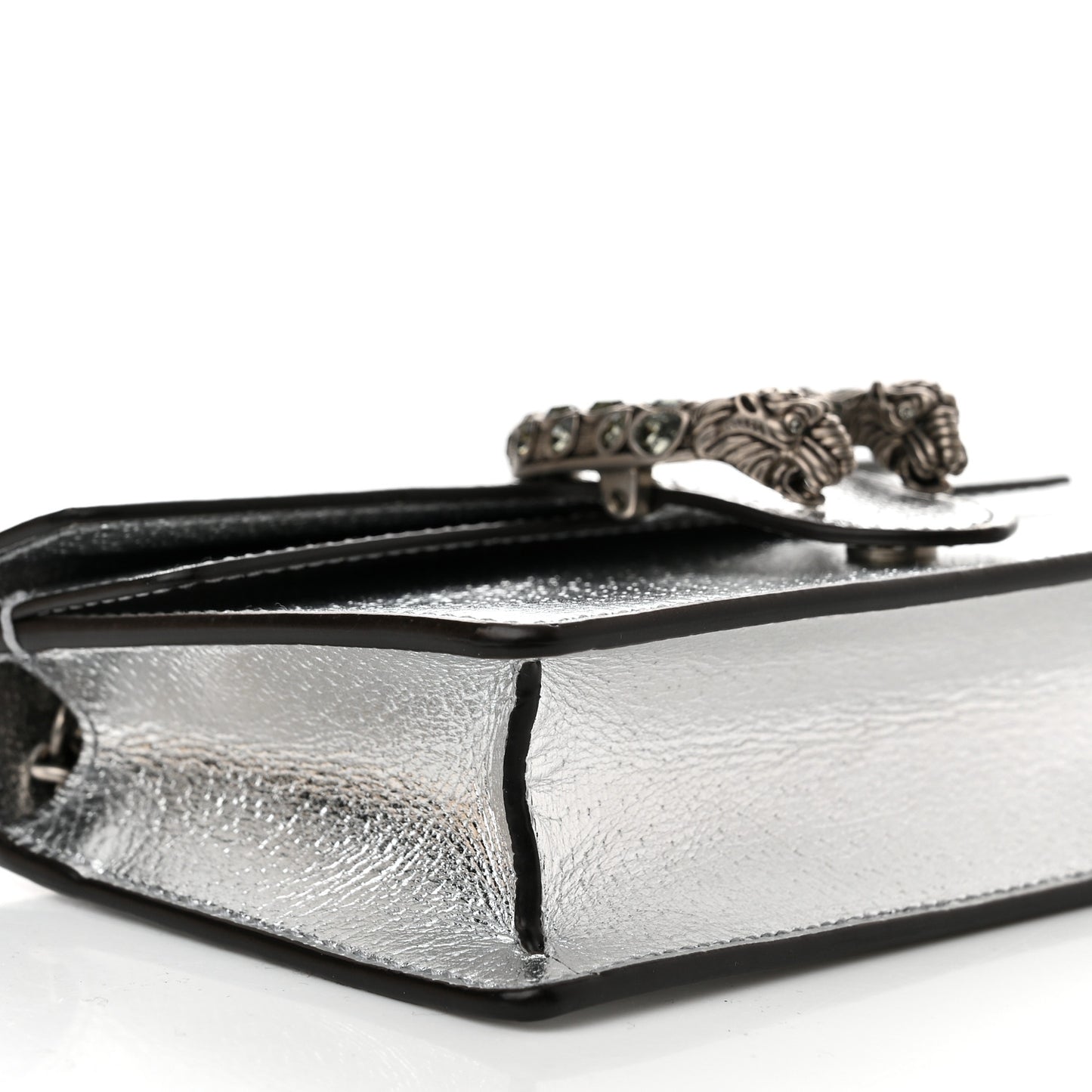 Metallic Calfskin Super Mini Dionysus Shoulder Bag Silver