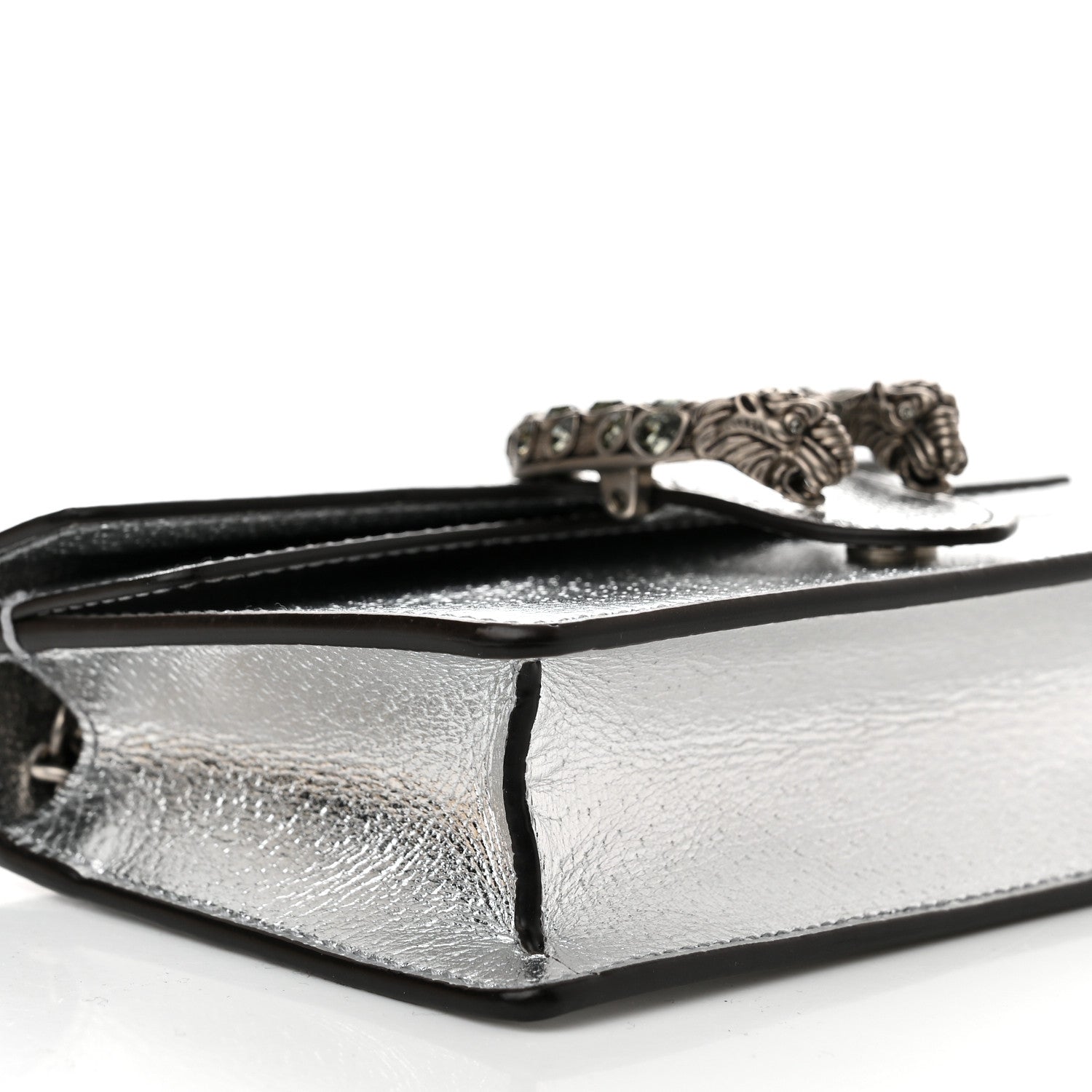 Gucci Metallic Calfskin Super Mini Dionysus Shoulder Bag Silver 8 of 11