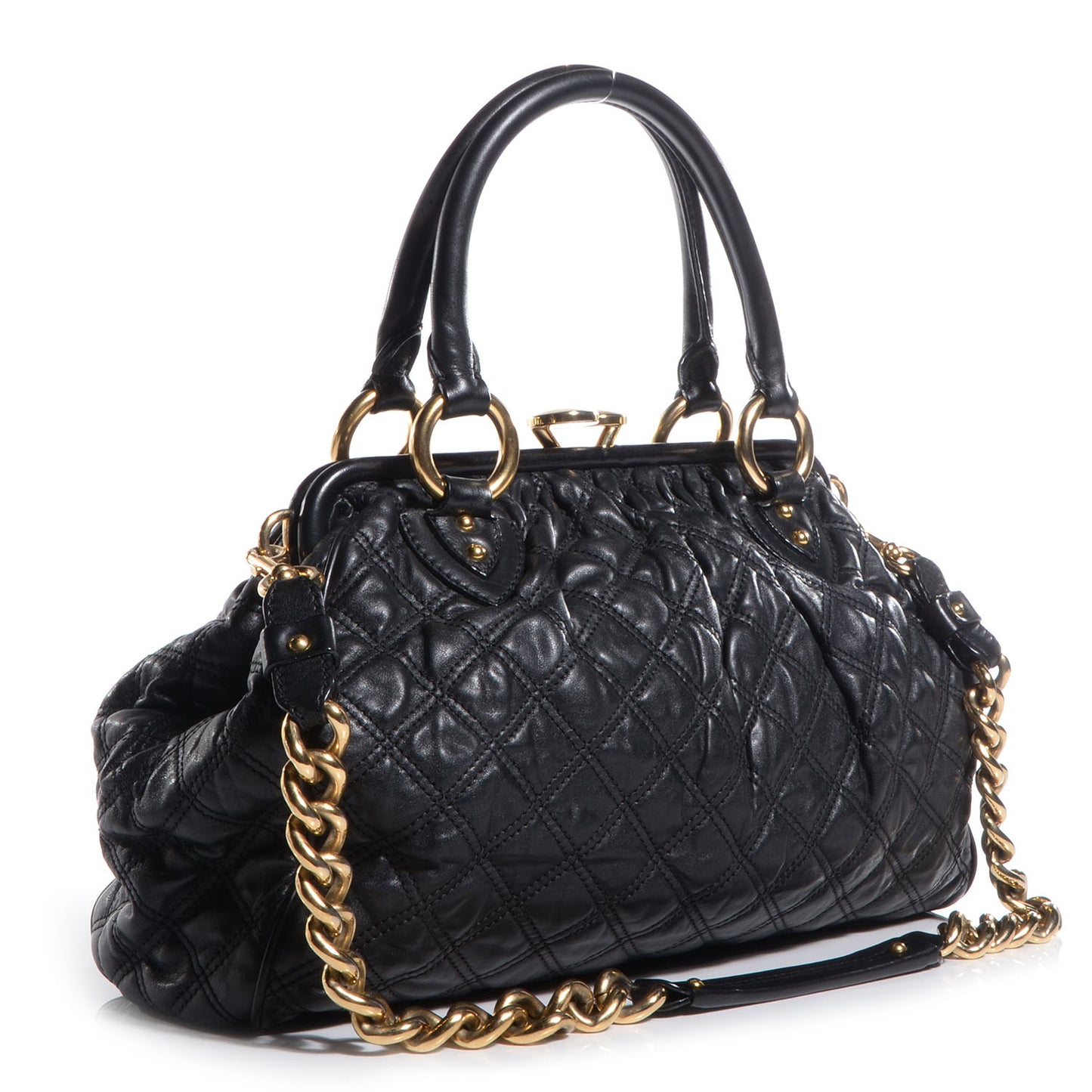 Quilted Leather Stam Black