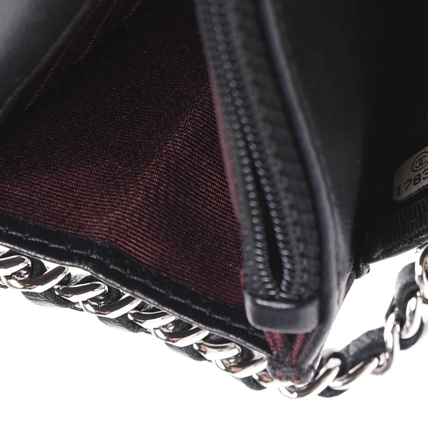 Lambskin Quilted Wallet On Chain WOC Black