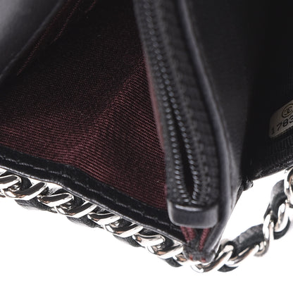Chanel Lambskin Quilted Wallet On Chain WOC Black 8 of 10